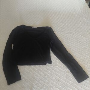 Elegant Black Long Sleeve Women's Top